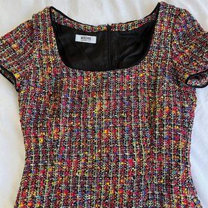 Moschino Multicolor Tweed Dress, Size 6